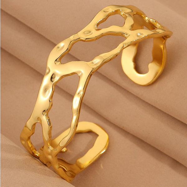 Pulsera abierta Árbol dorada
